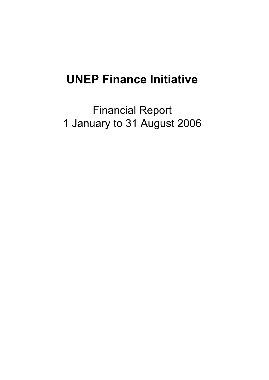 UNEP FI Financial Report