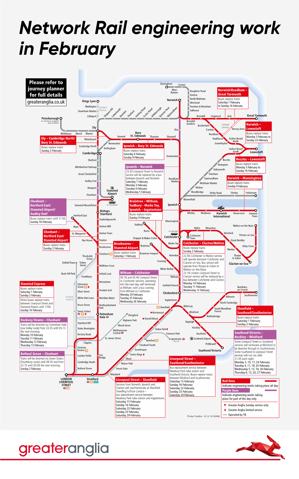 Please Refer to Journey Planner for Full Details Greateranglia.Co.Uk