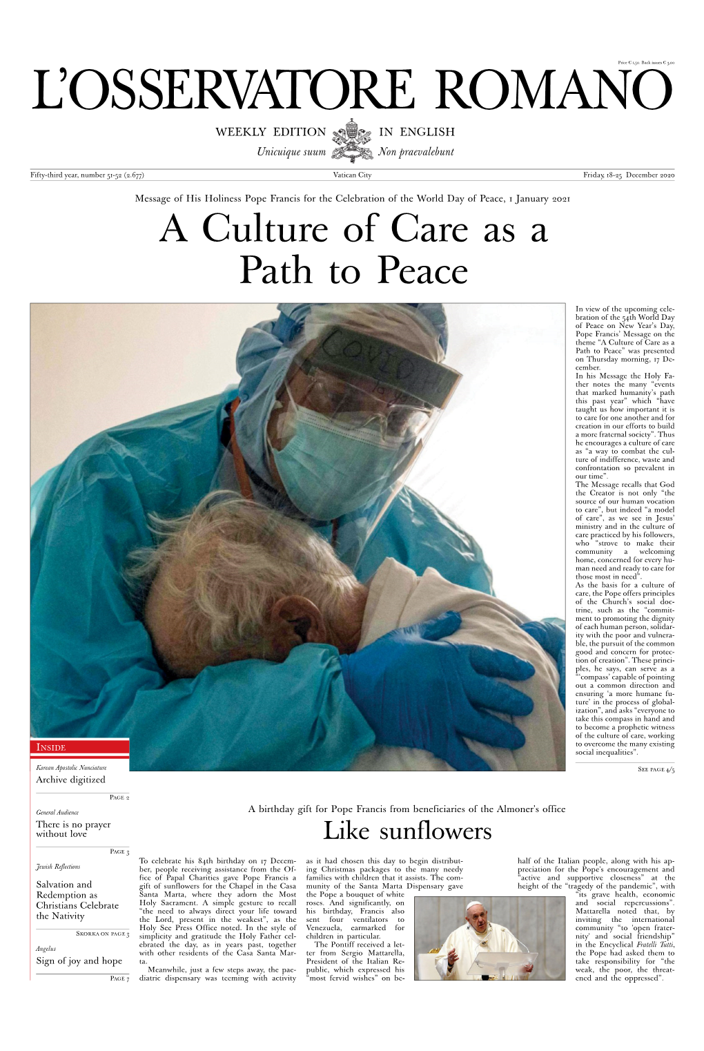 A Culture of Care As a Path to Peace