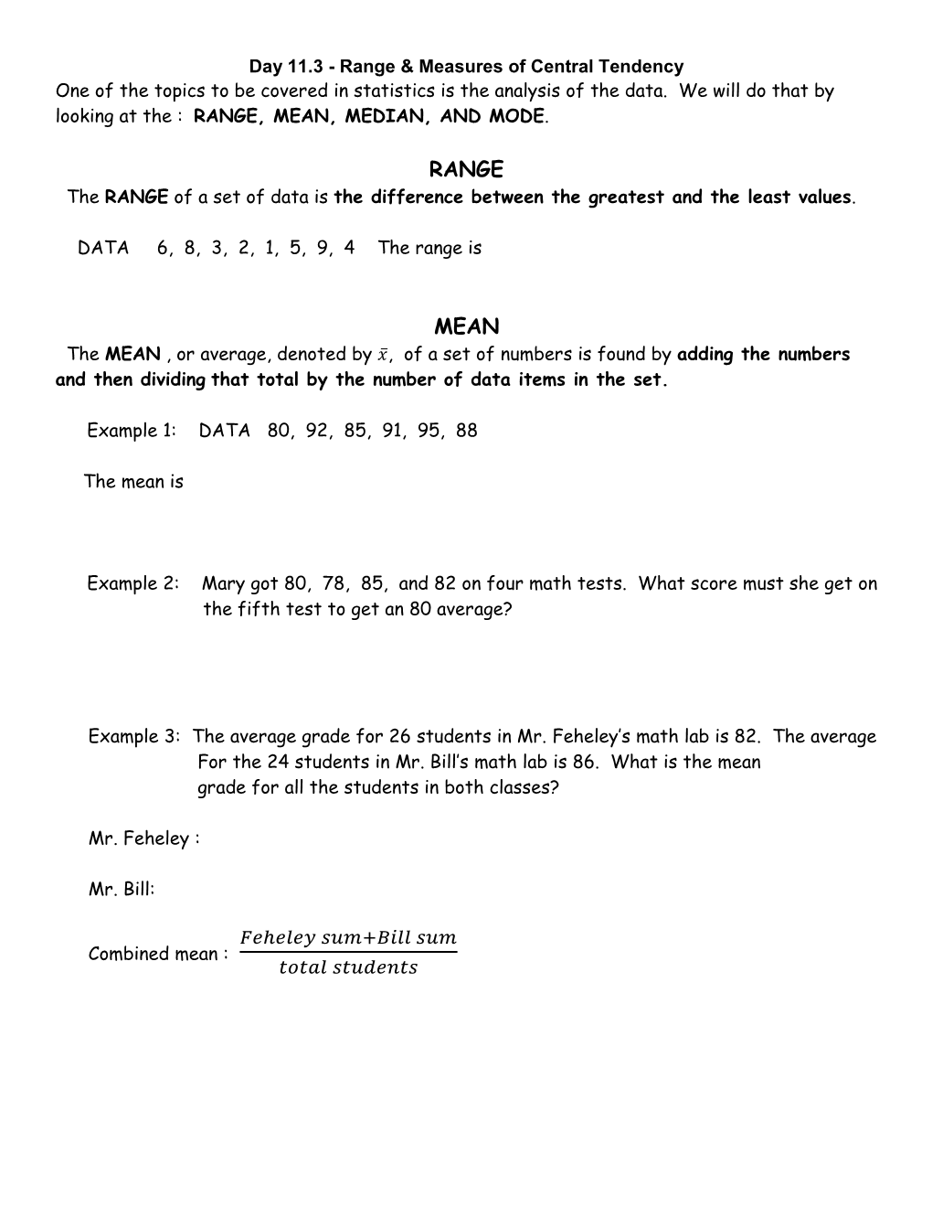 Math 1 Lab Day 4 Statistics