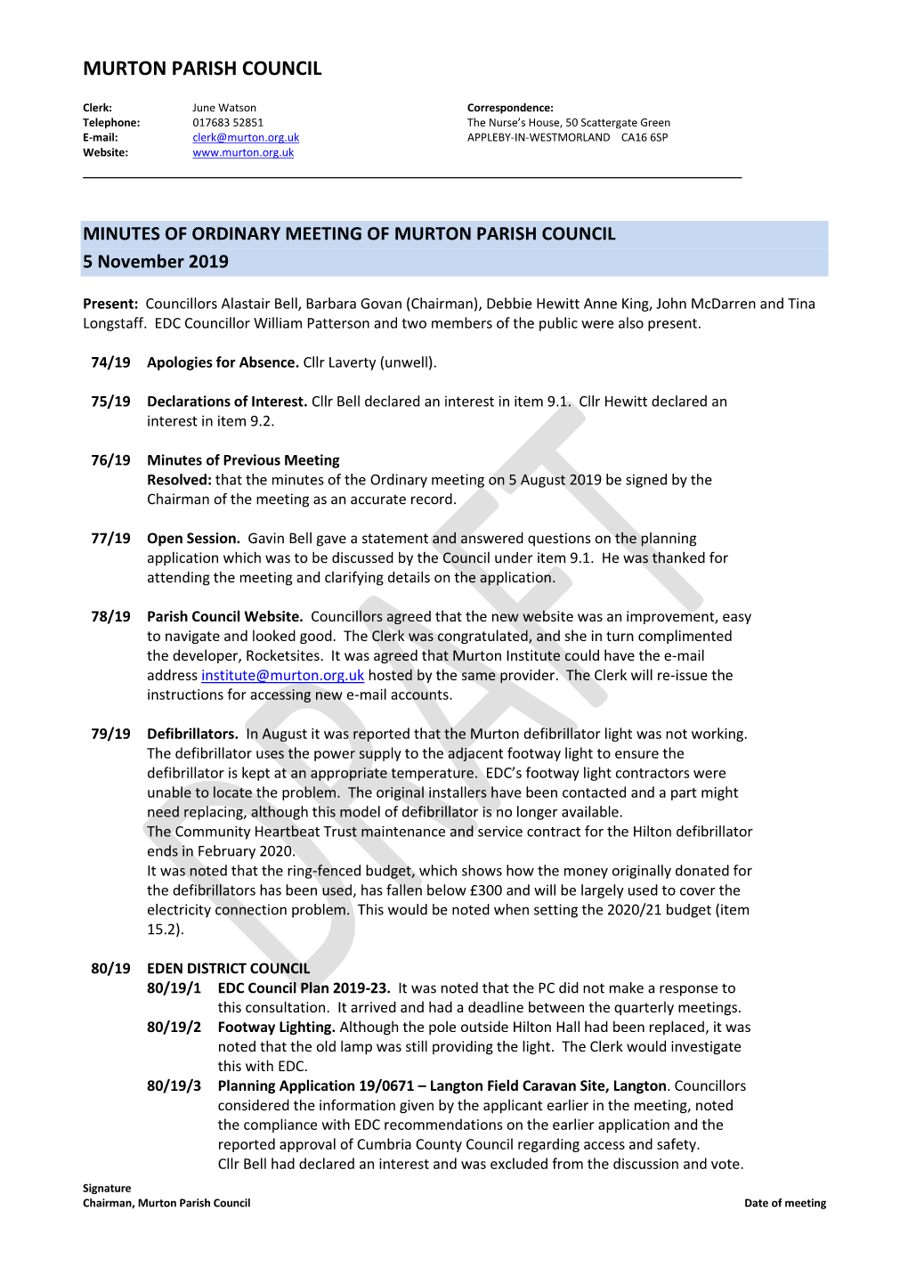 Murton Parish Council