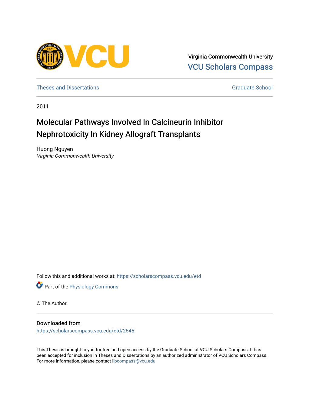 Molecular Pathways Involved in Calcineurin Inhibitor Nephrotoxicity in Kidney Allograft Transplants