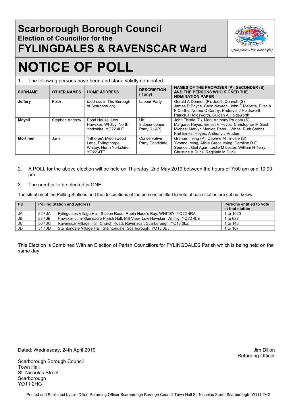 Notice of Poll 1