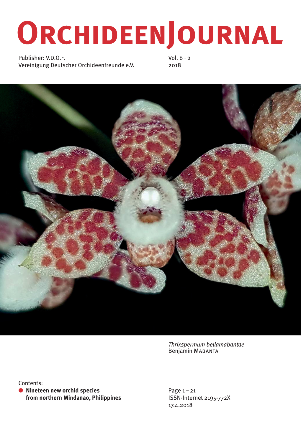 Nineteen New Orchid Species from Northern Mindanao, Philippines