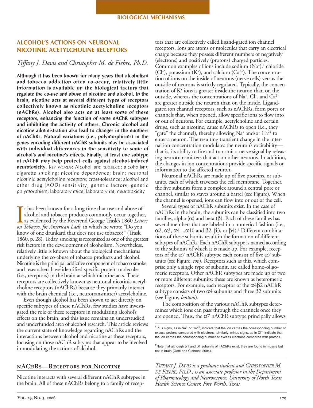 Alcohol's Actions on Neuronal Nicotinic