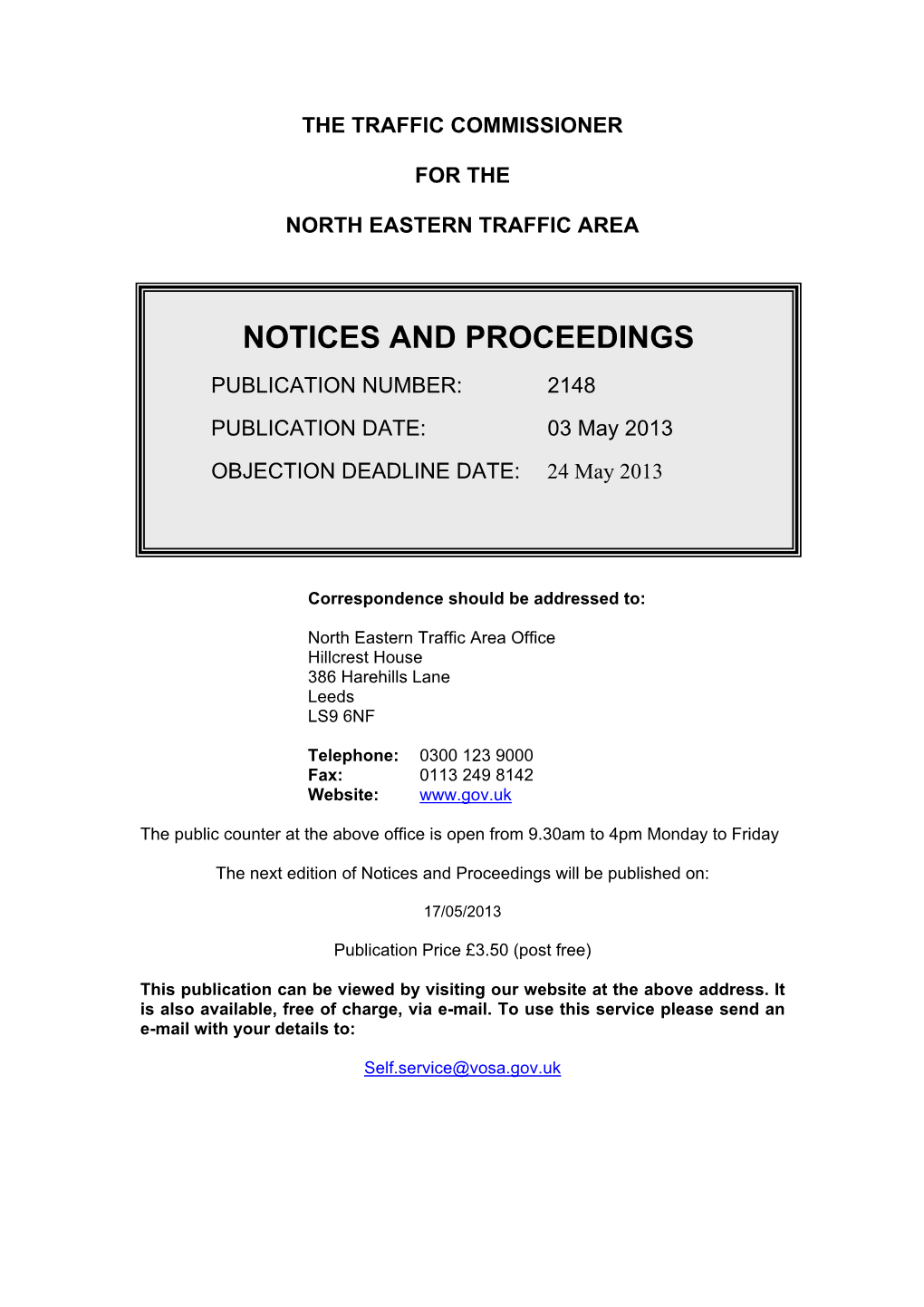 Notices and Proceedings