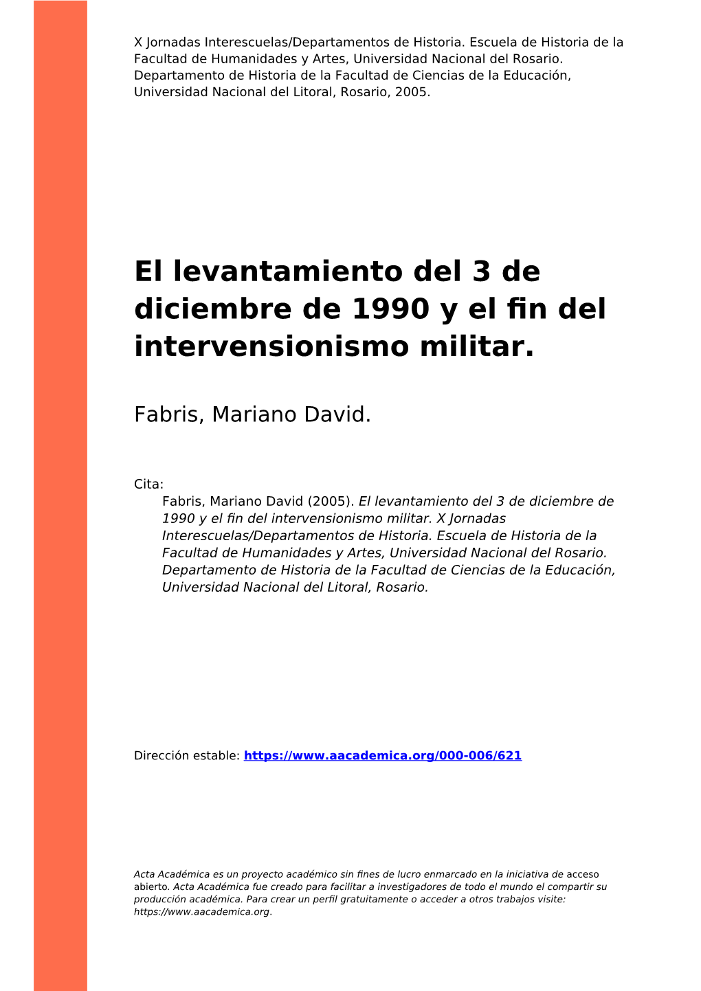 El Levantamiento Del 3 De Diciembre De 1990 Y El Fin Del