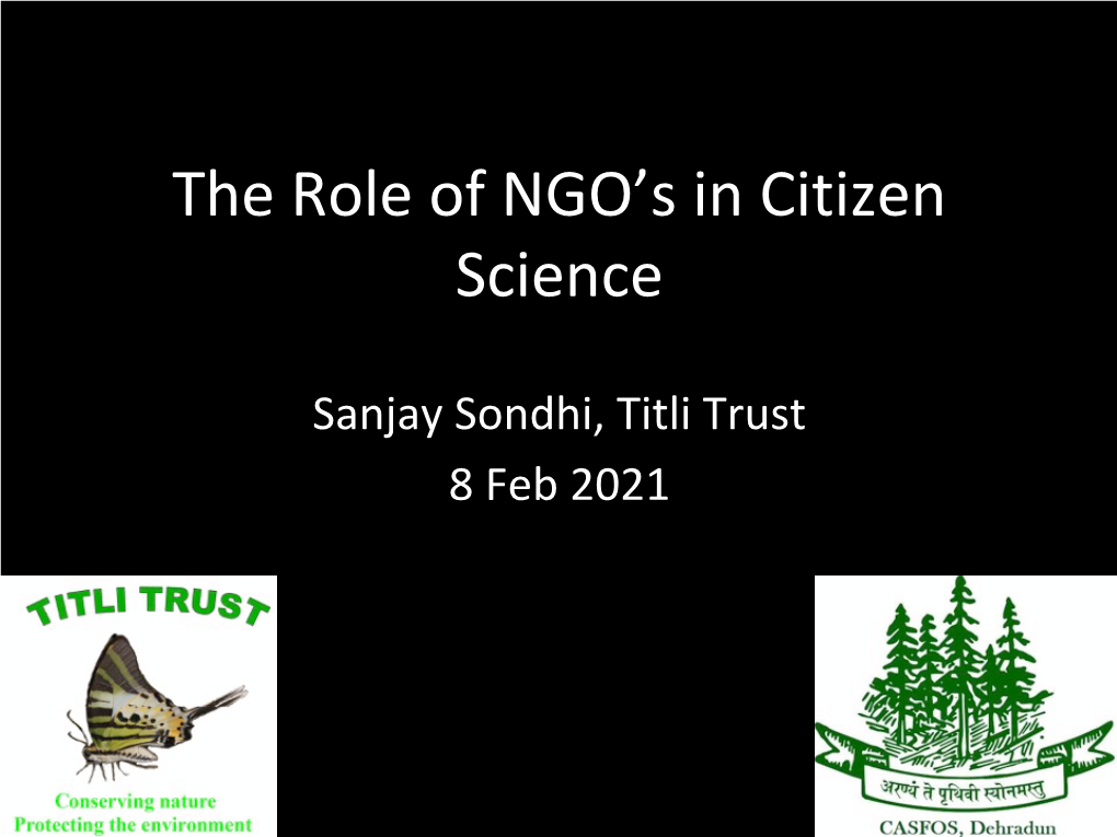 The Role of NGO's in Citizen Science