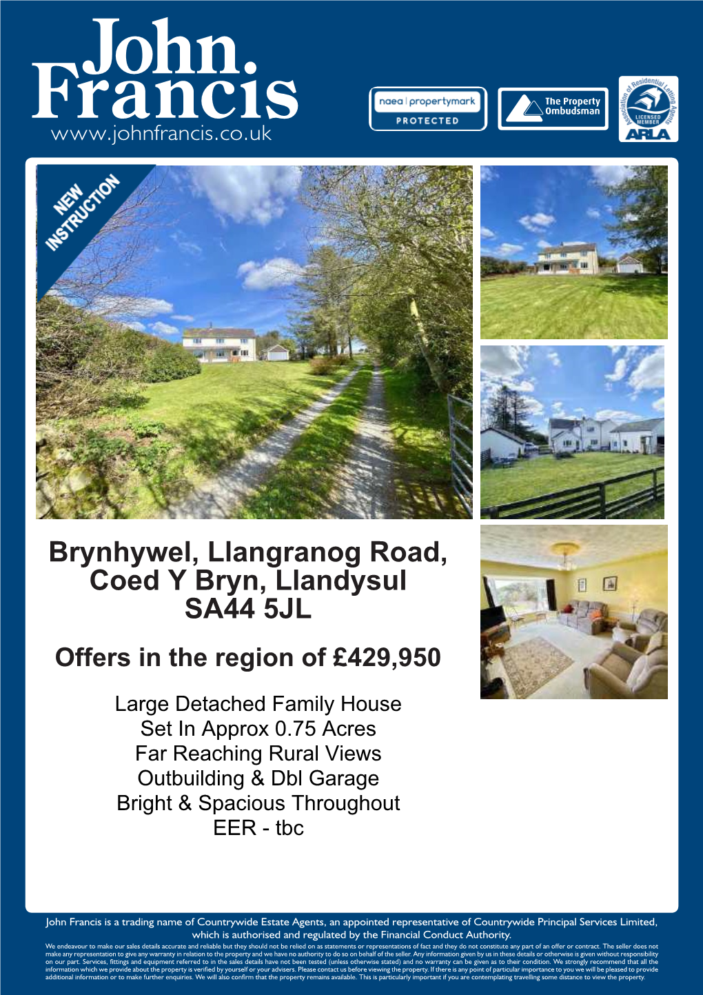 Brynhywel, Llangranog Road, Coed Y Bryn, Llandysul SA44 5JL Offers in the Region of £429,950