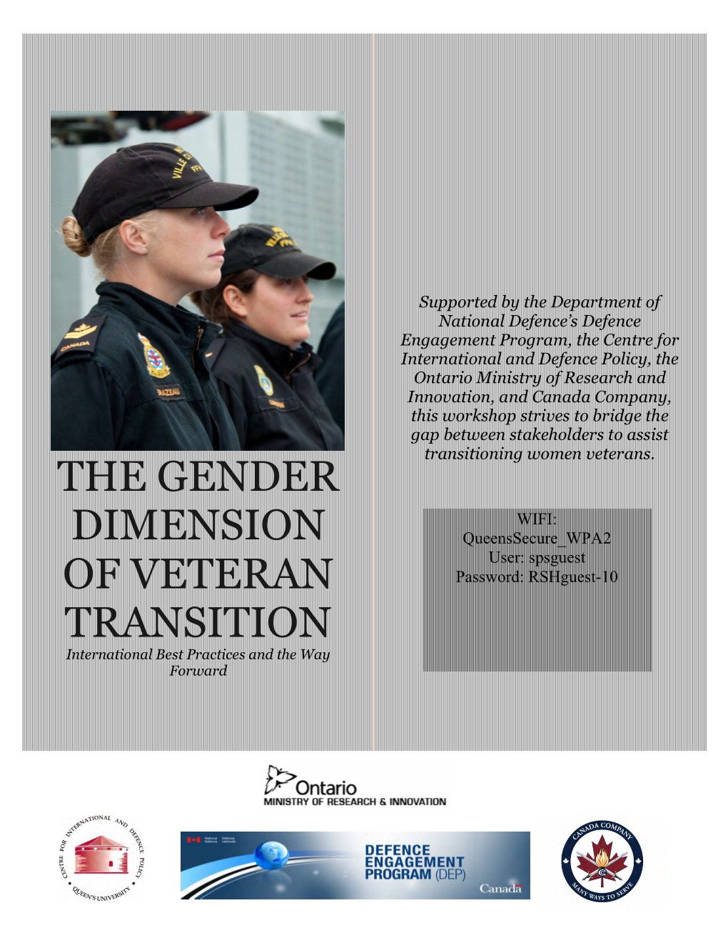 The Gender Dimension of Veteran Transition: International Best Practices and the Way Forward