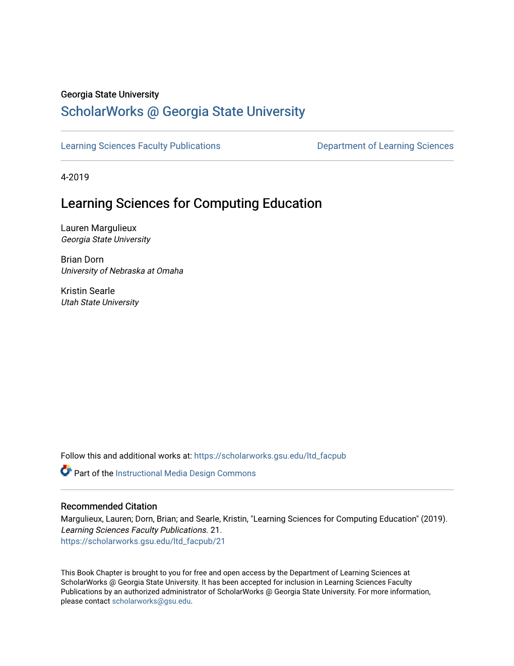 Learning Sciences for Computing Education