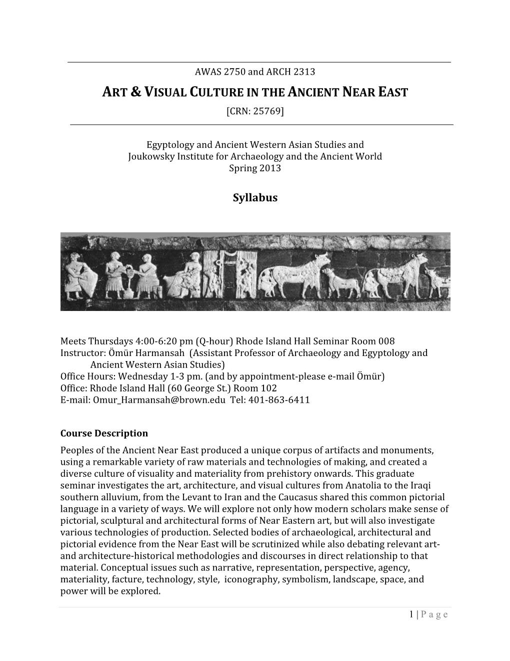 Art &Visual Culture in the Ancient Near
