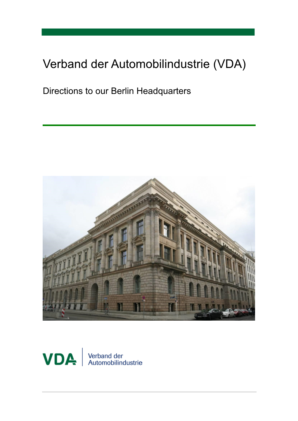 Logistic Information Directions VDA Headquarters Berlin