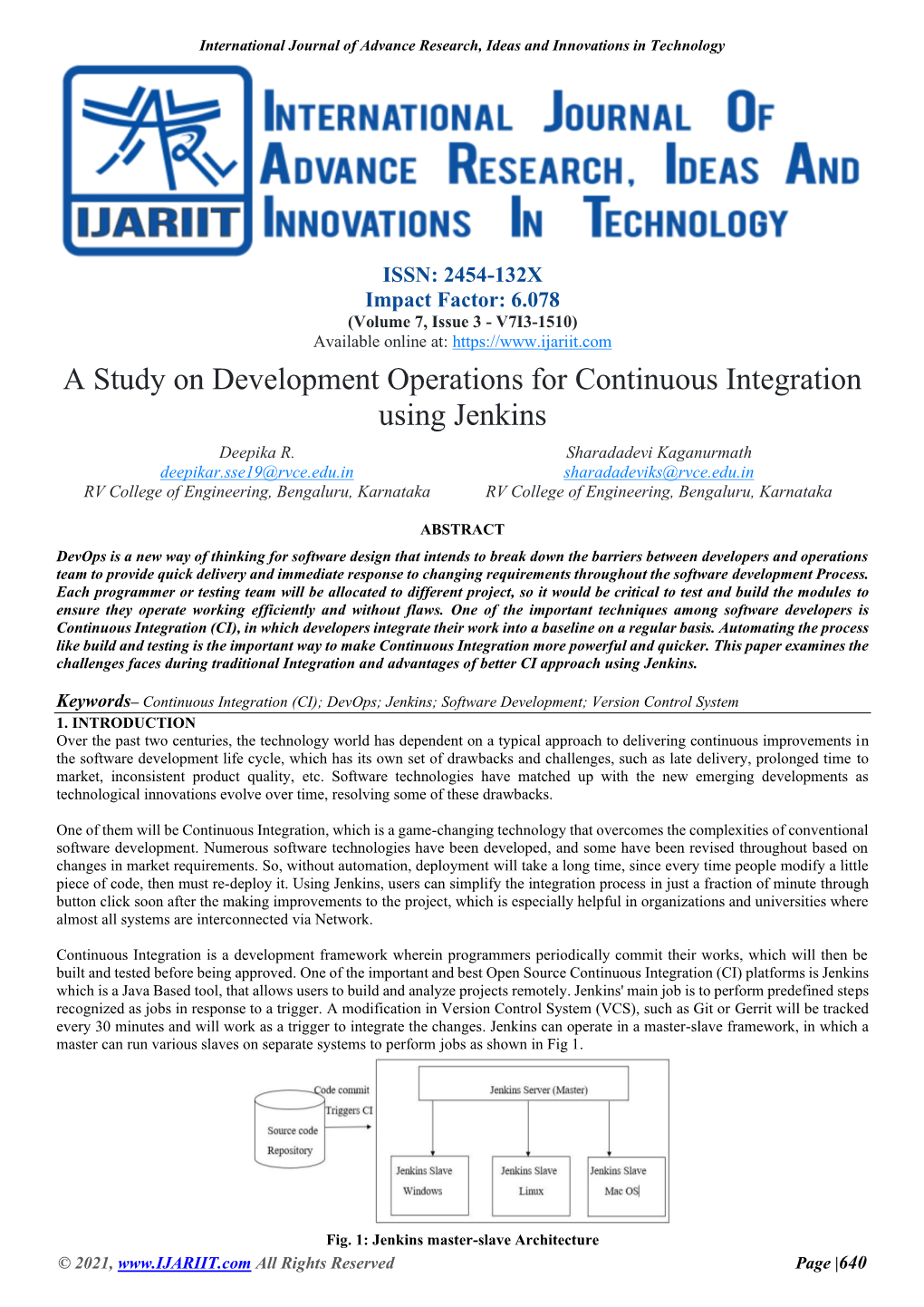 VIEW 2.1 Continuous Integration, Delivery and Deployment Mujtaba Shahin Et Al