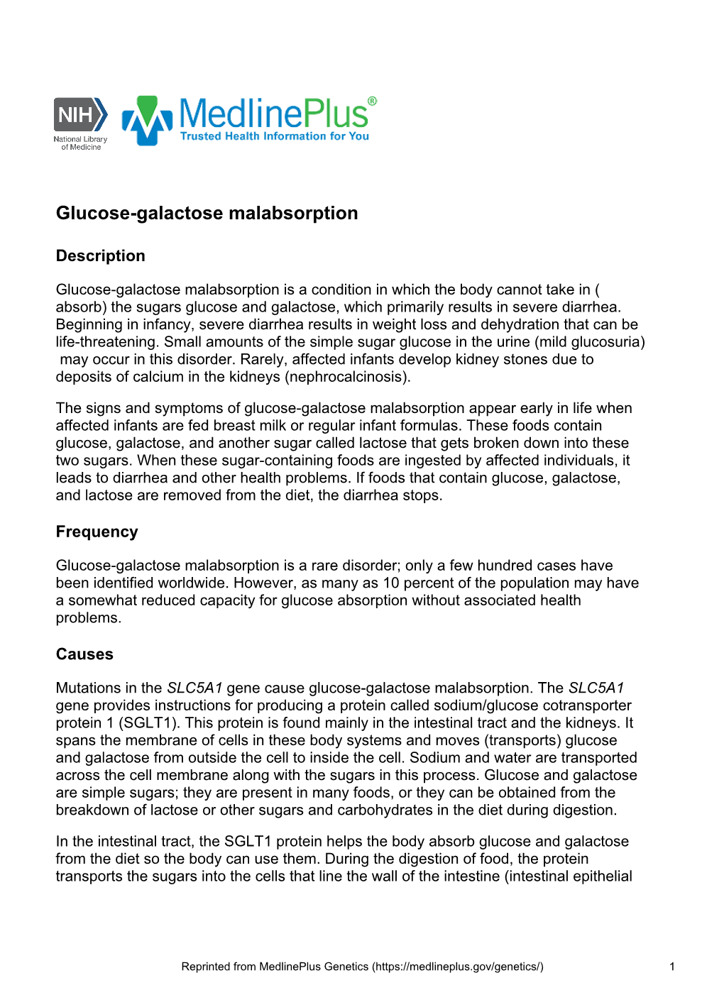 Glucose-Galactose Malabsorption