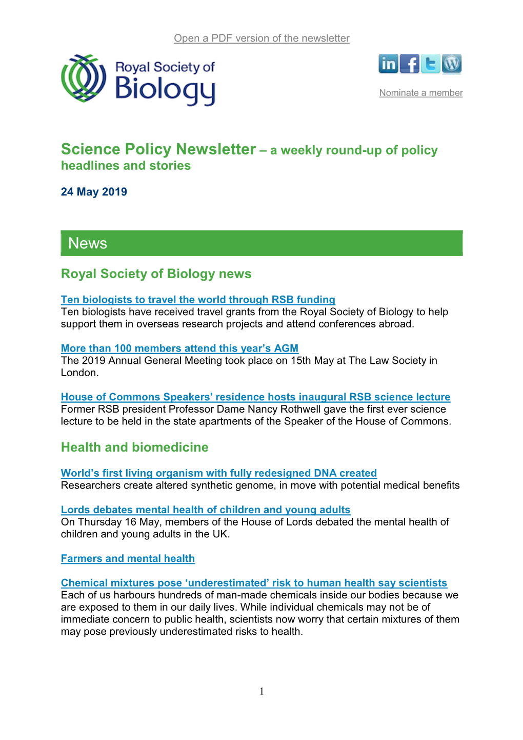 Royal Society of Biology News Health and Biomedicine