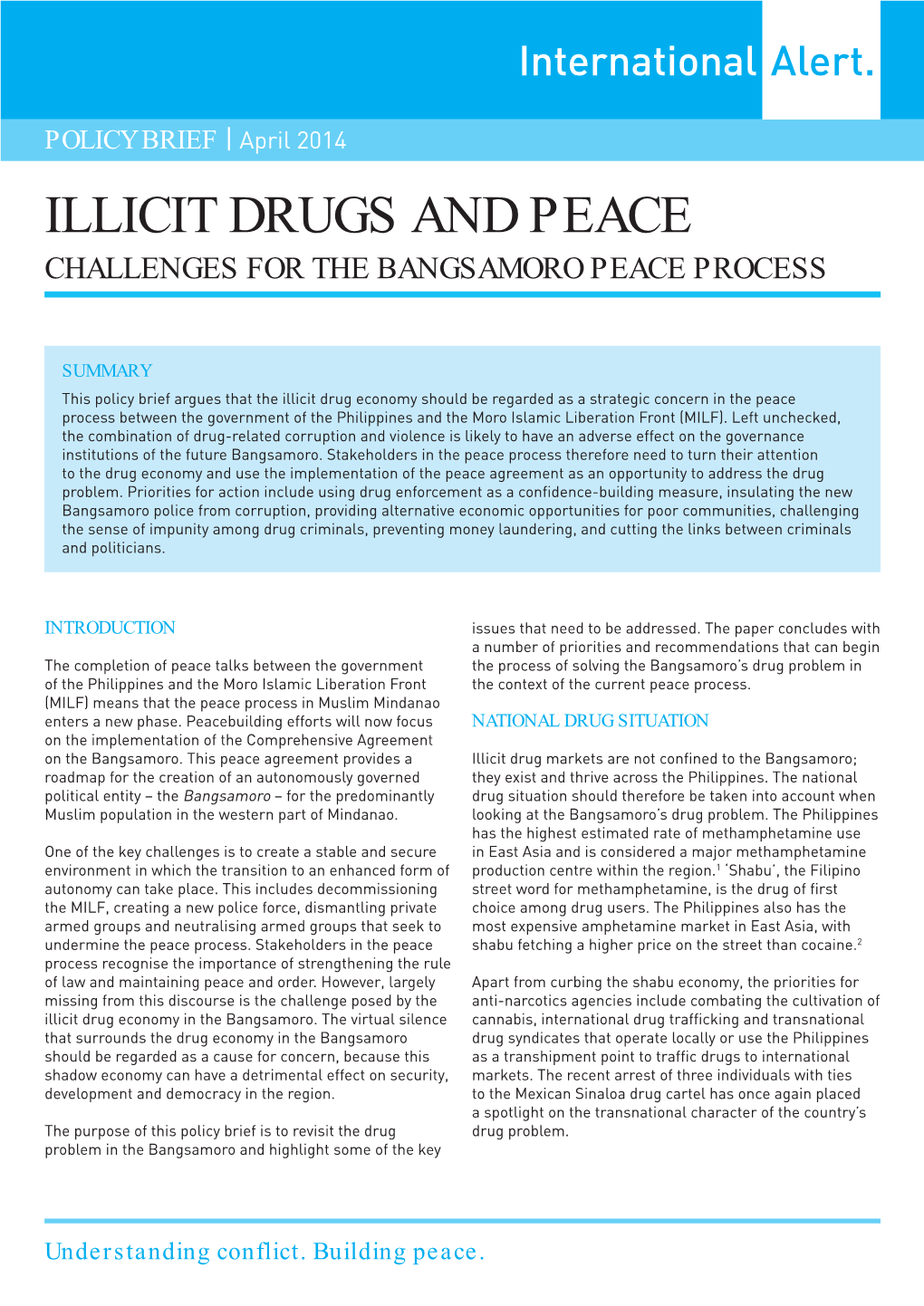 Illicit Drugs and Peace Challenges for the Bangsamoro Peace Process