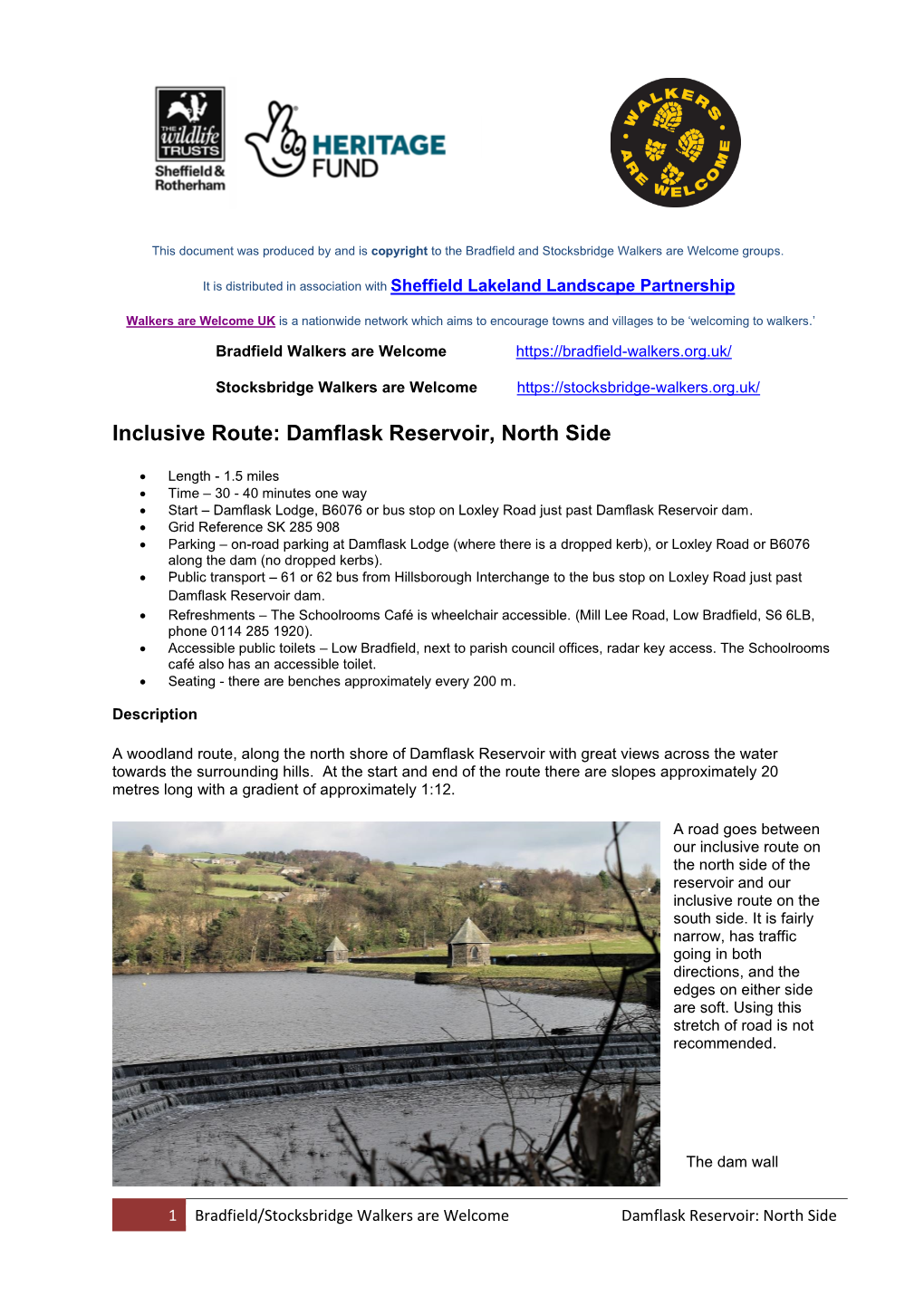 Damflask North: North Sheffield Waw Inclusive Routes