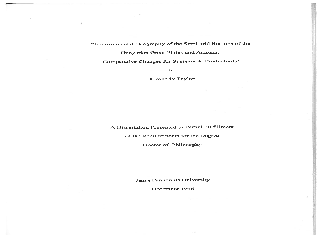 Environmental Geography Ofthe Semi-Arid Regions Ofthe