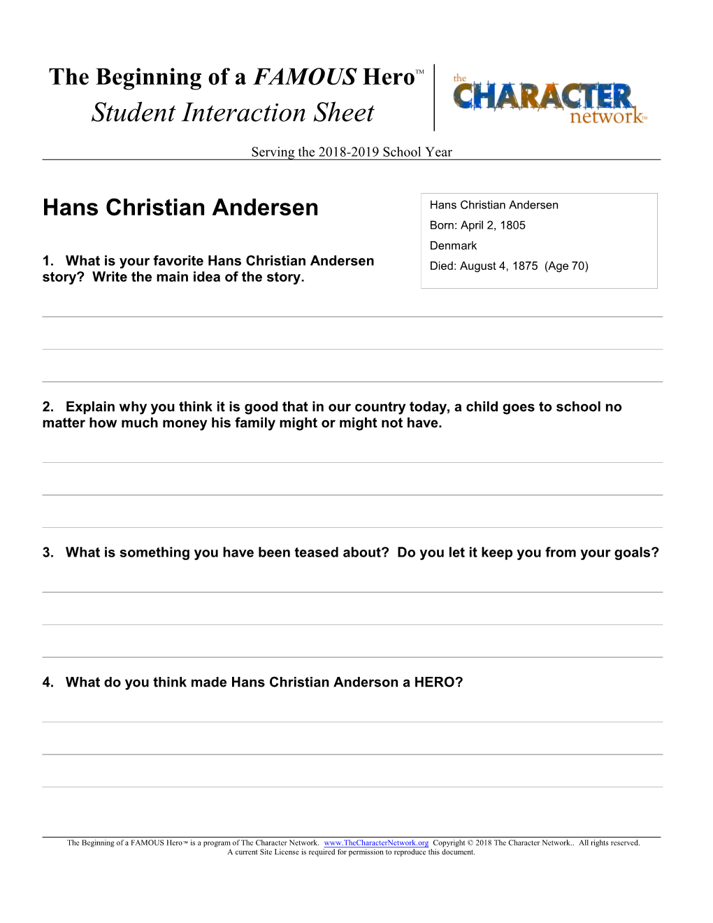 Student Interaction Sheet