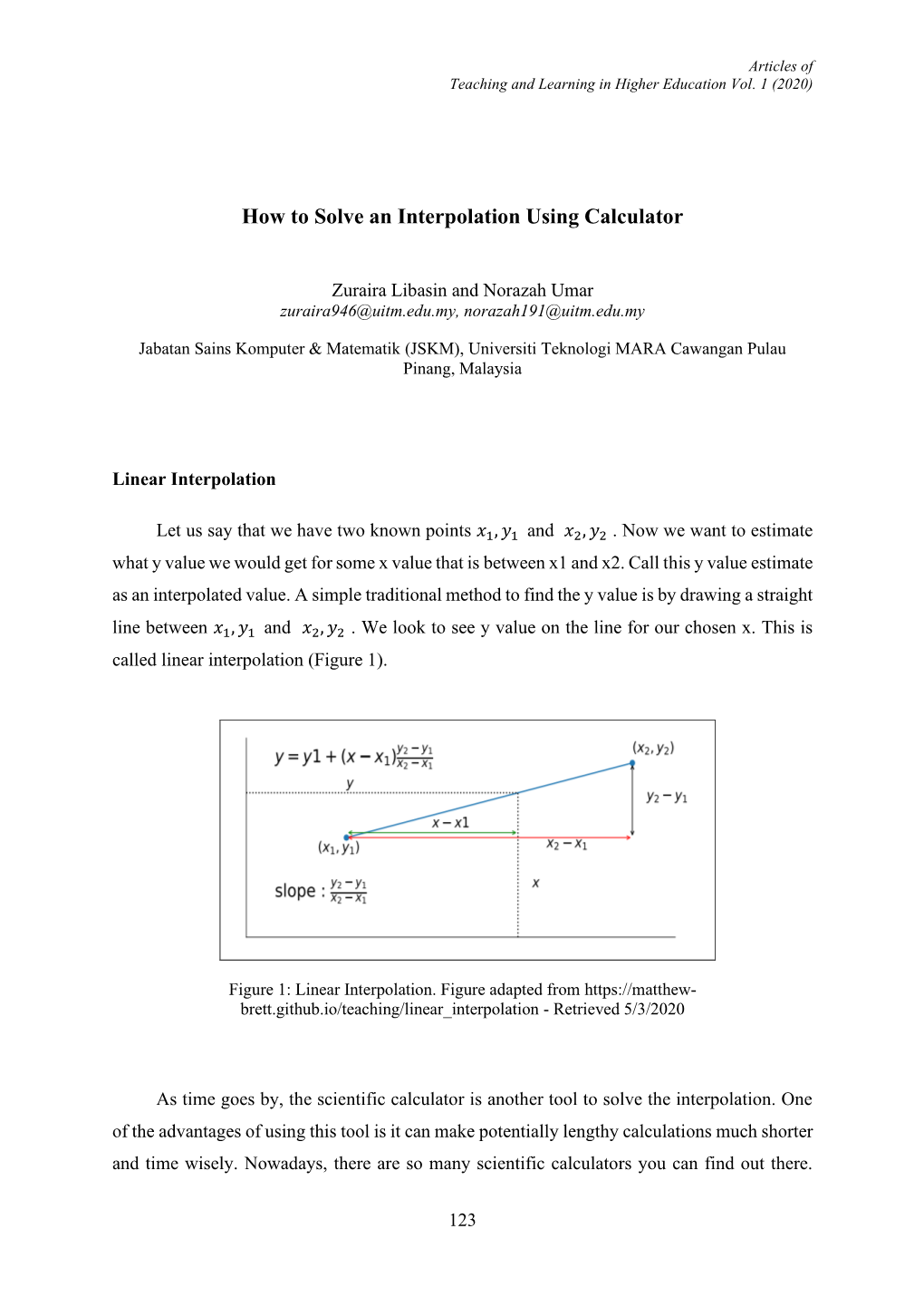 How to Solve an Interpolation Using Calculator