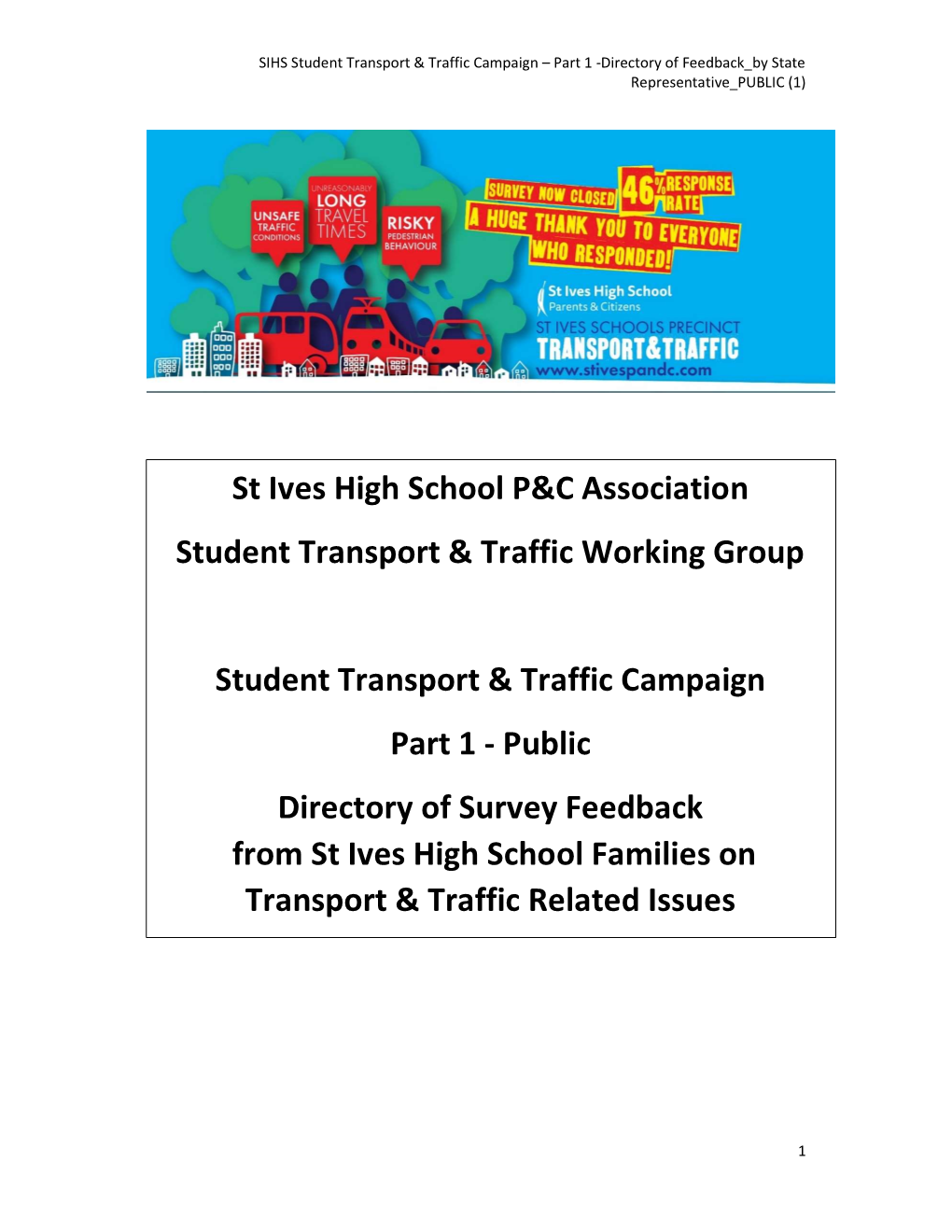St Ives High School P&C Association Student Transport