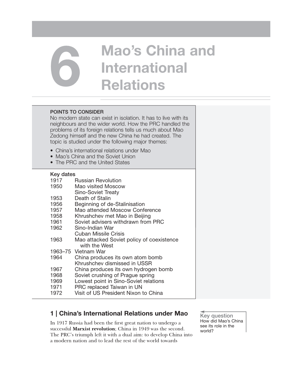 6 Mao's China and International Relations