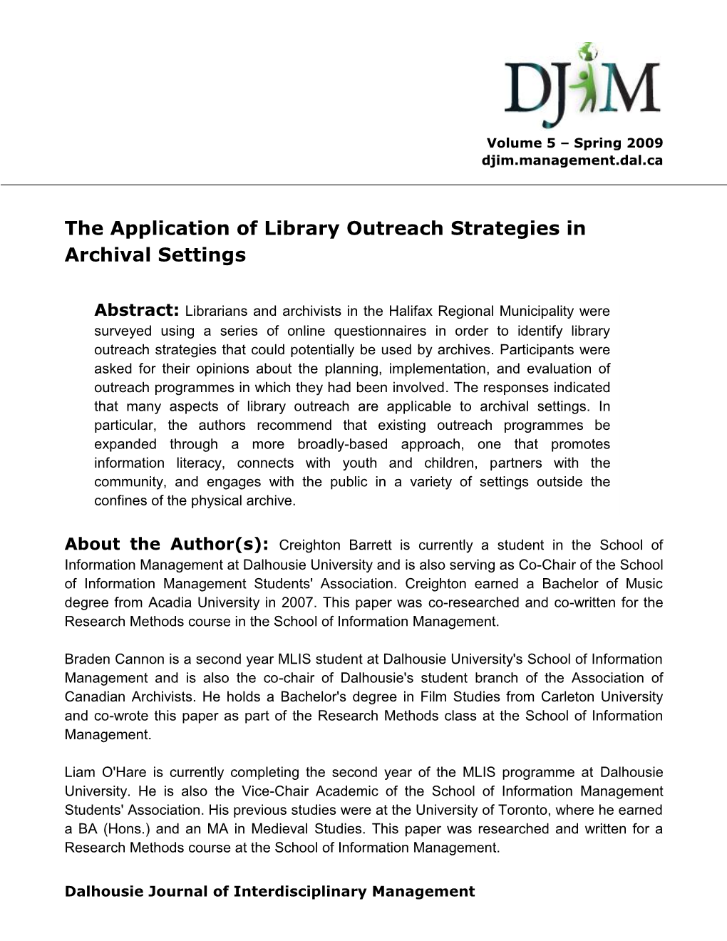 The Application of Library Outreach Strategies in Archival Settings