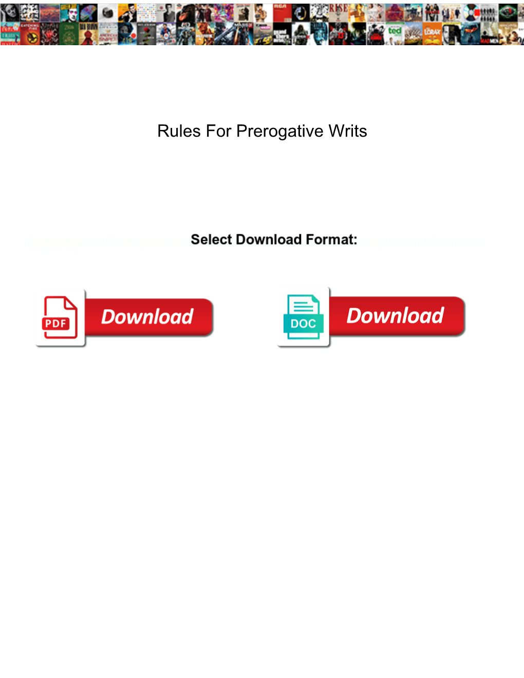 Rules for Prerogative Writs