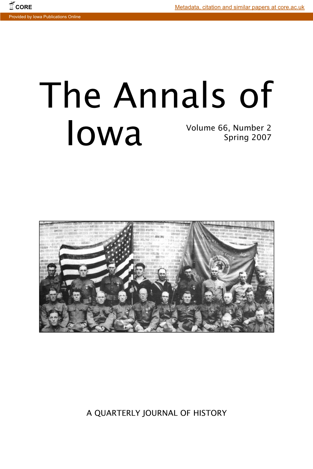 THE ANNALS of IOWA 66 (Spring 2007)
