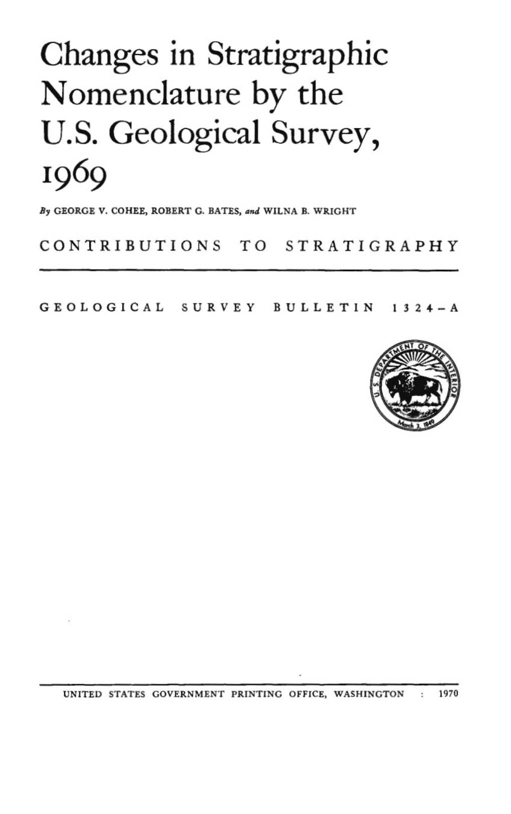 Changes in Stratigraphic Nomenclature by the U.S. Geological Survey