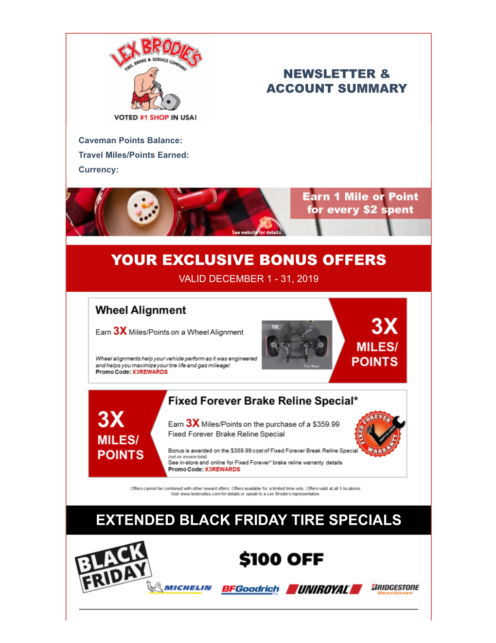 Your Exclusive Bonus Offers Extended Black Friday Tire