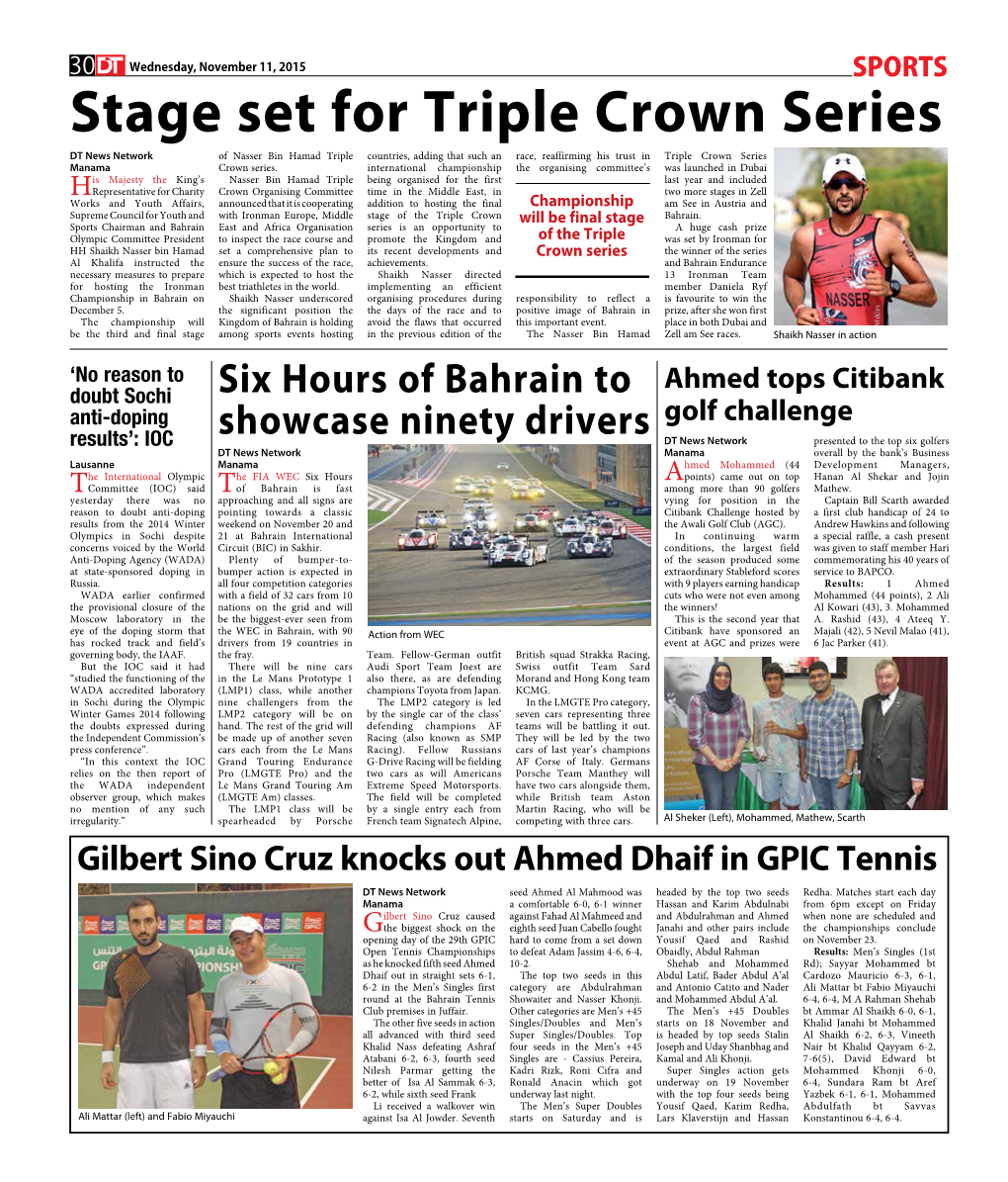 Stage Set for Triple Crown Series