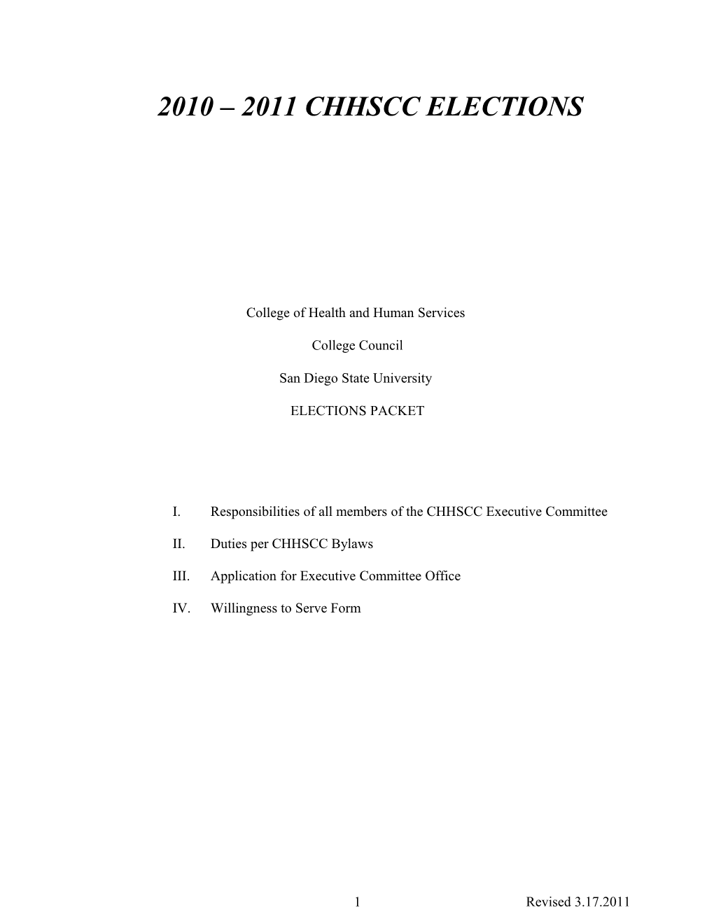 2010 2011 Chhscc Elections