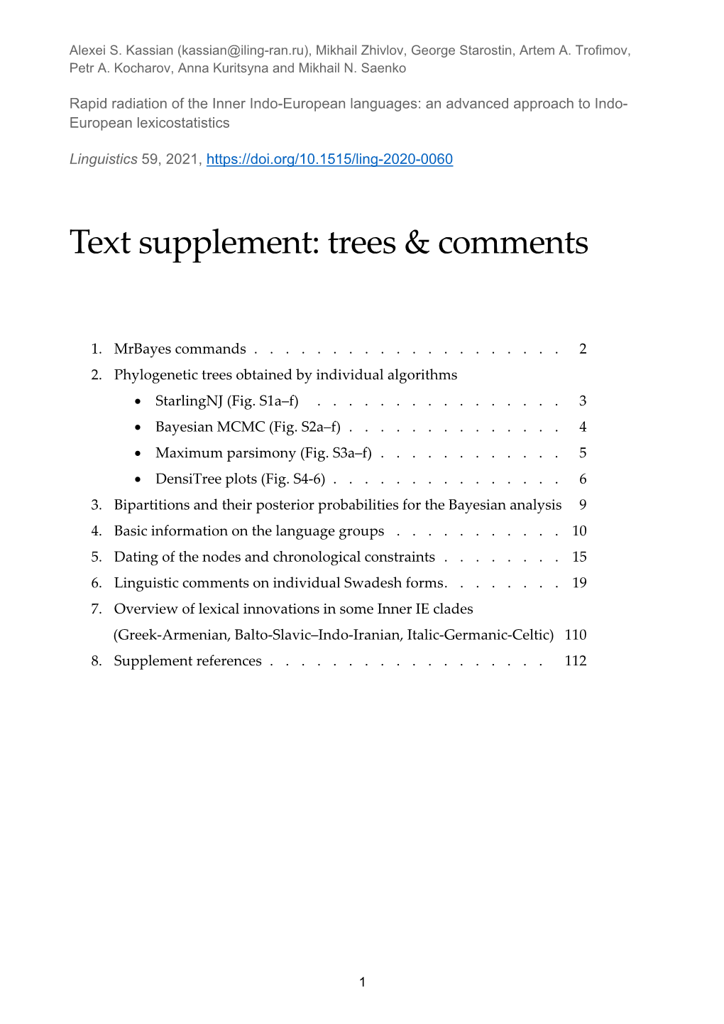 Text Supplement: Trees & Comments