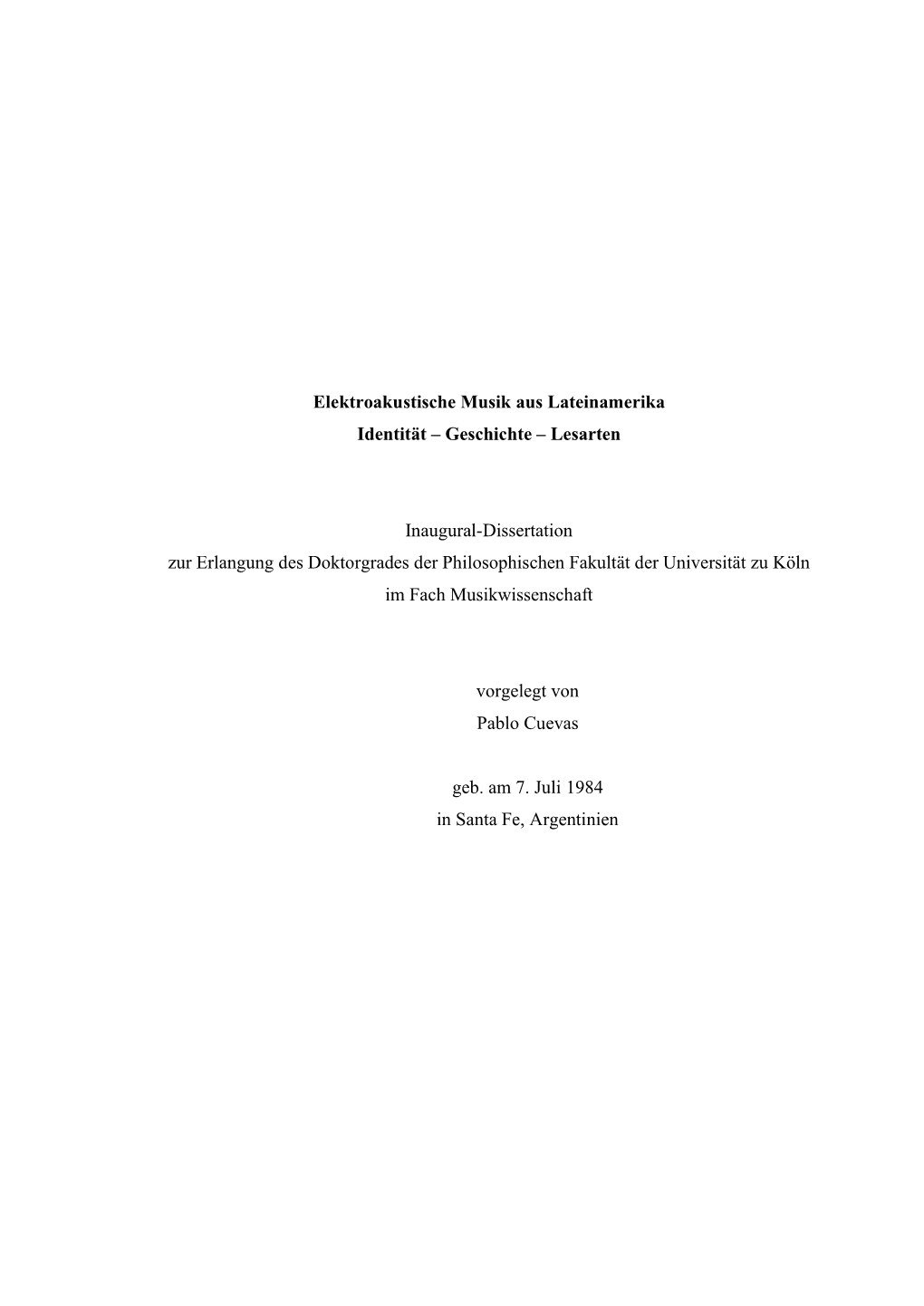 Elektroakustische Musik Aus Lateinamerika Identität – Geschichte – Lesarten