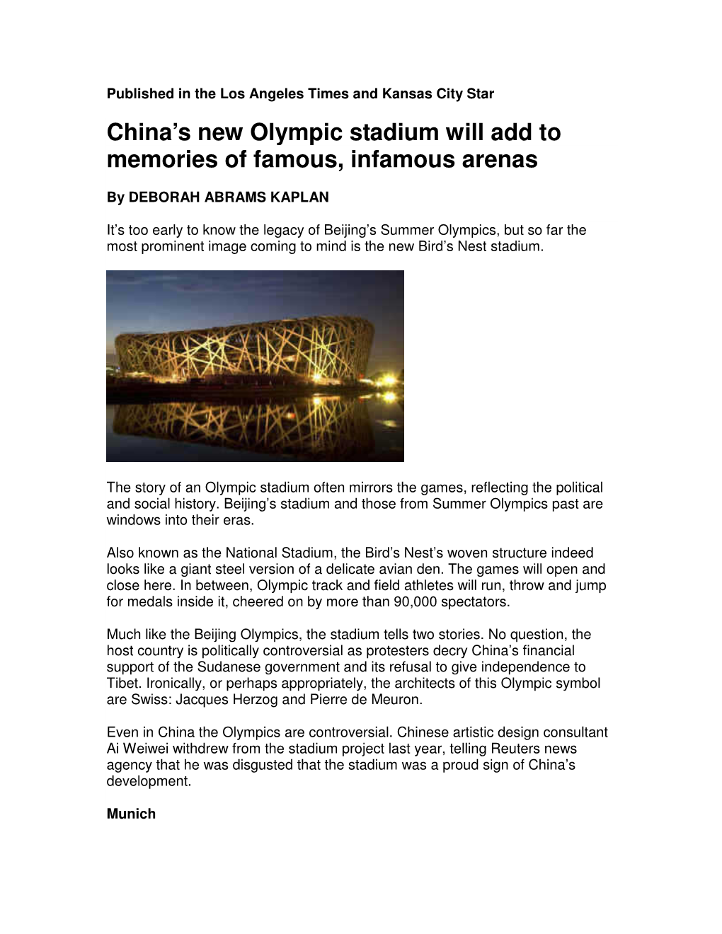 Olympic Stadium Will Add to Memories of Famous, Infamous Arenas