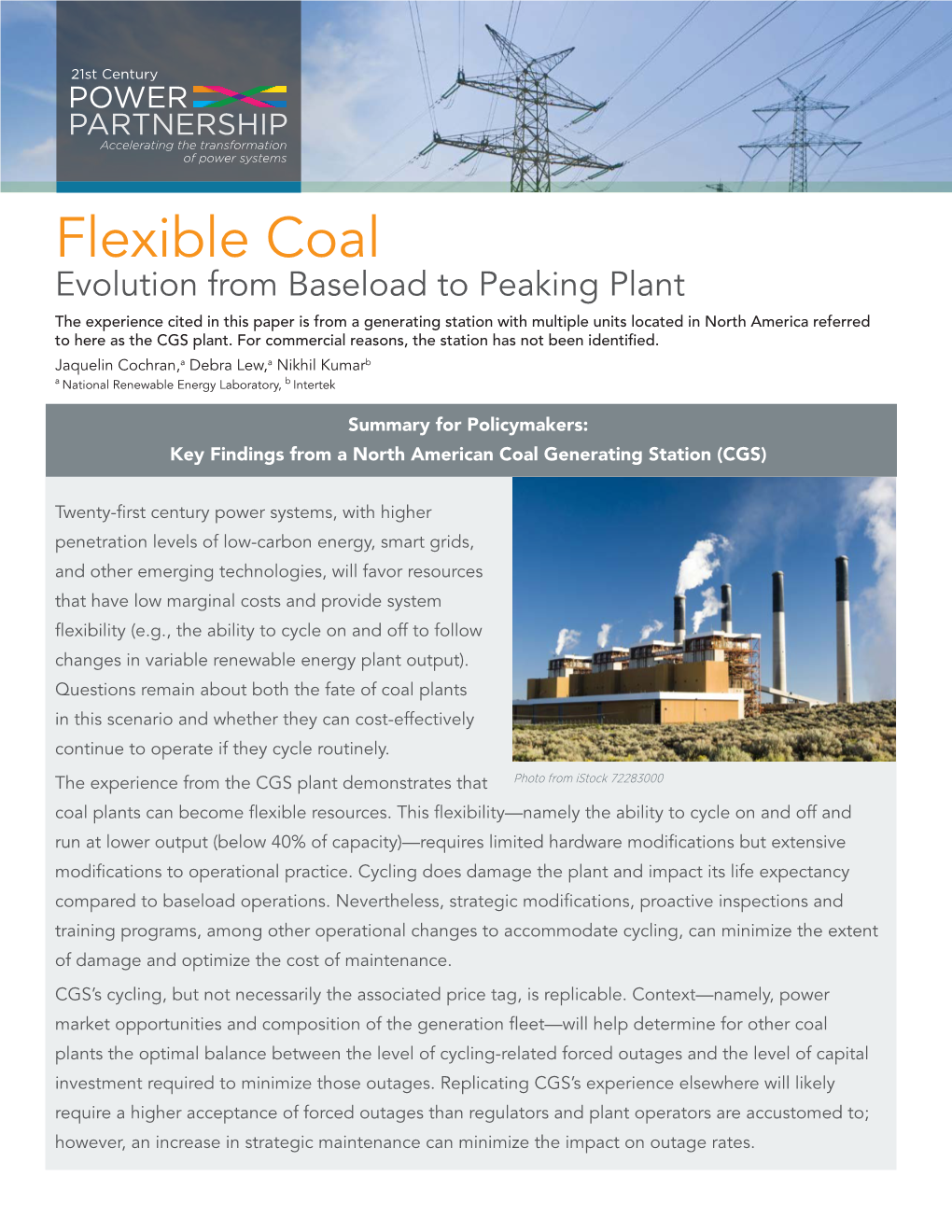 Flexible Coal: Evolution from Baseload to Peaking Plant