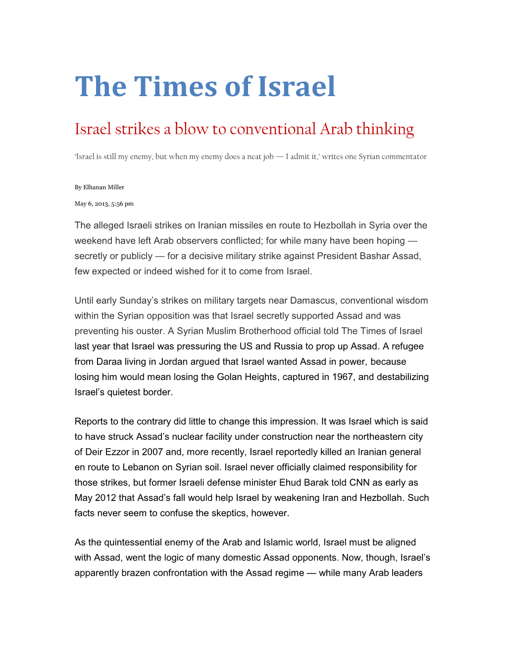 The Times of Israel