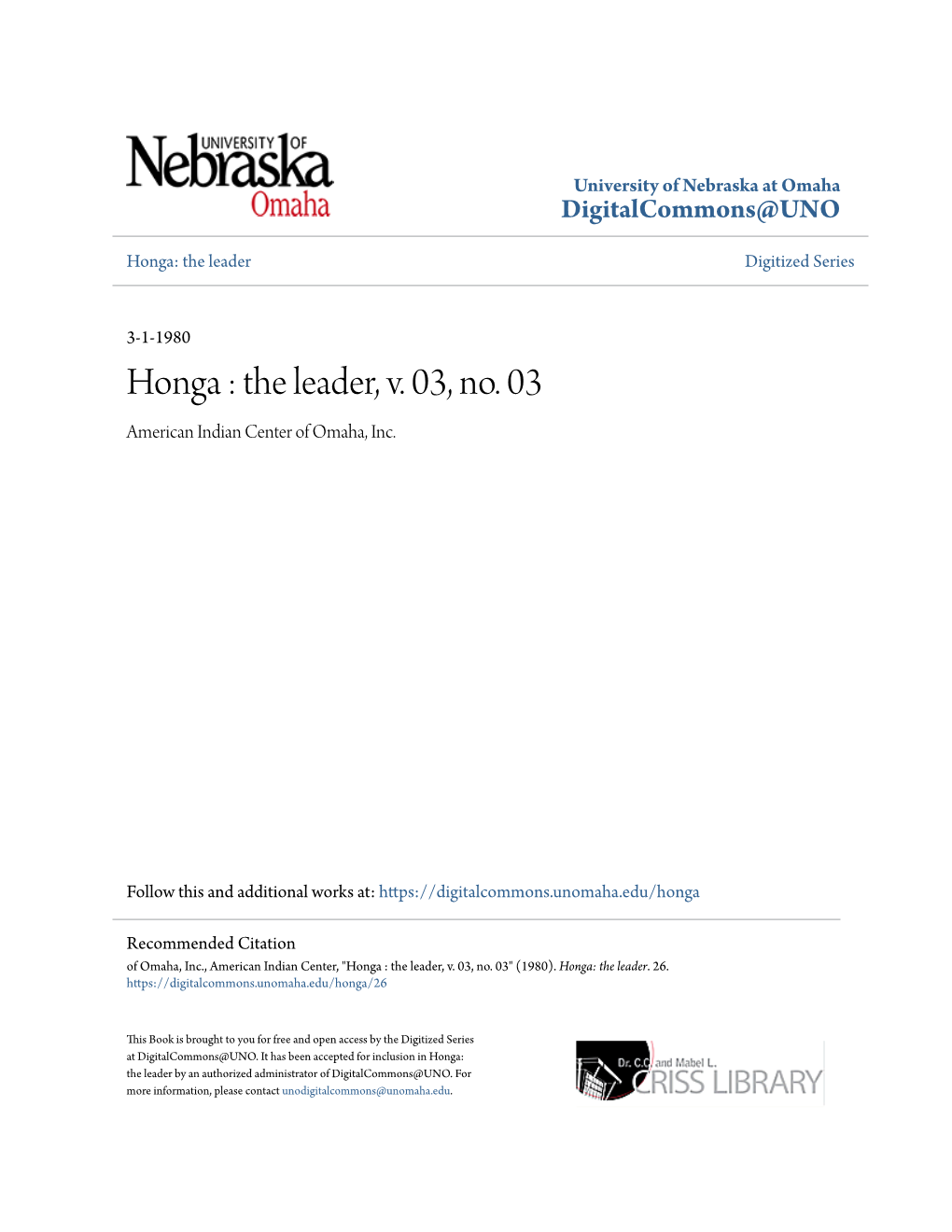 Honga: the Leader Digitized Series