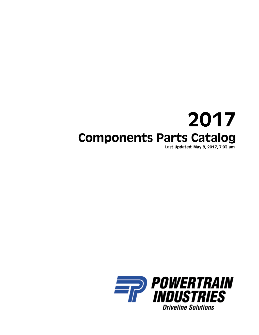 Powertrain Industries Components Parts Catalog