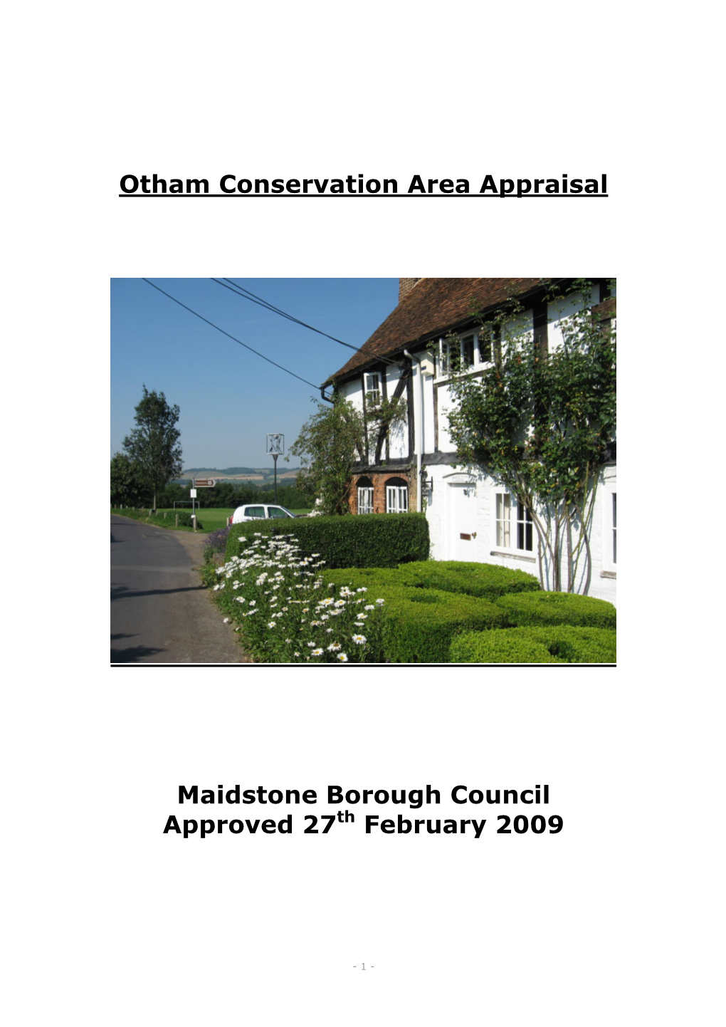 Otham Conservation Area Appraisal