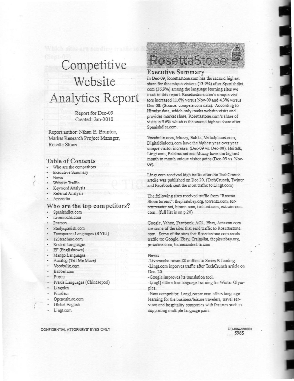 Competitive Website Analytics Report