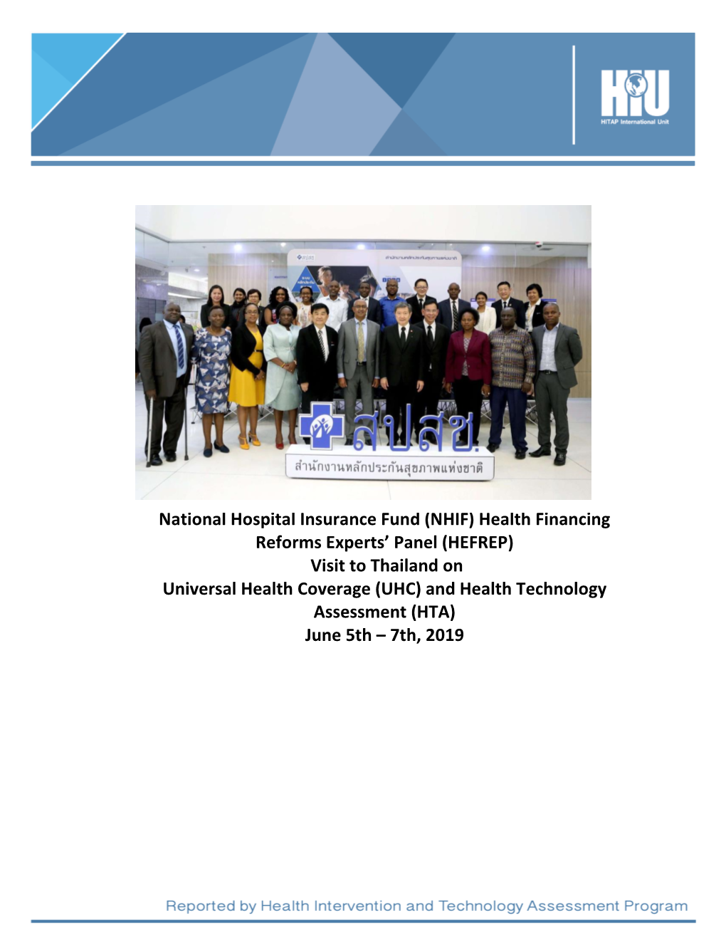 NHIF) Health Financing Reforms Experts' Panel (HEFREP