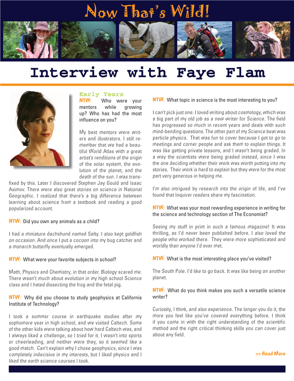 Interview with Faye Flam