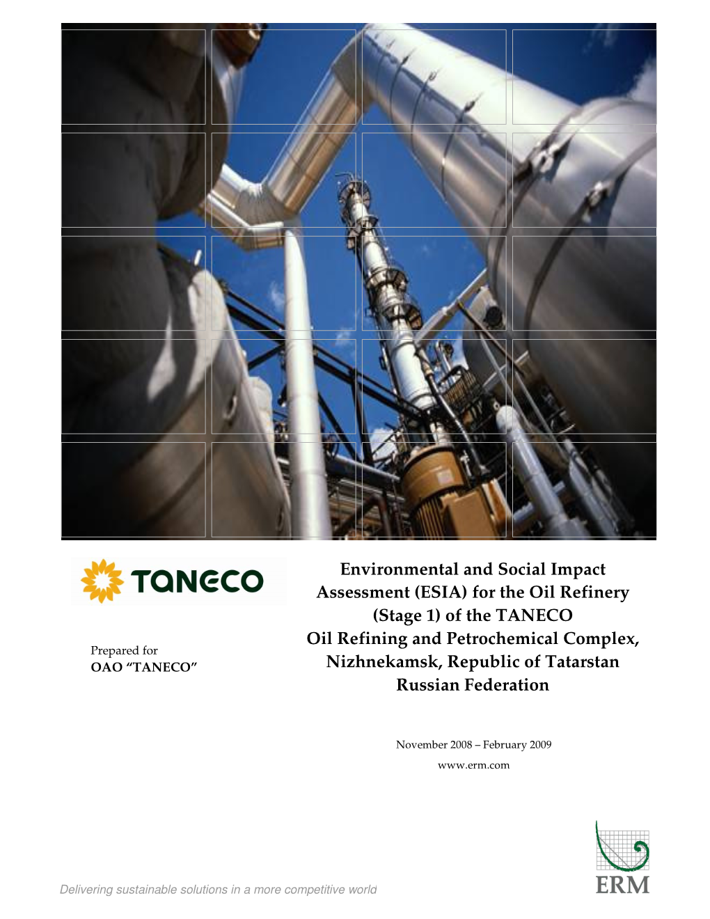 Environmental and Social Impact Assessment Oil Refinery Taneco