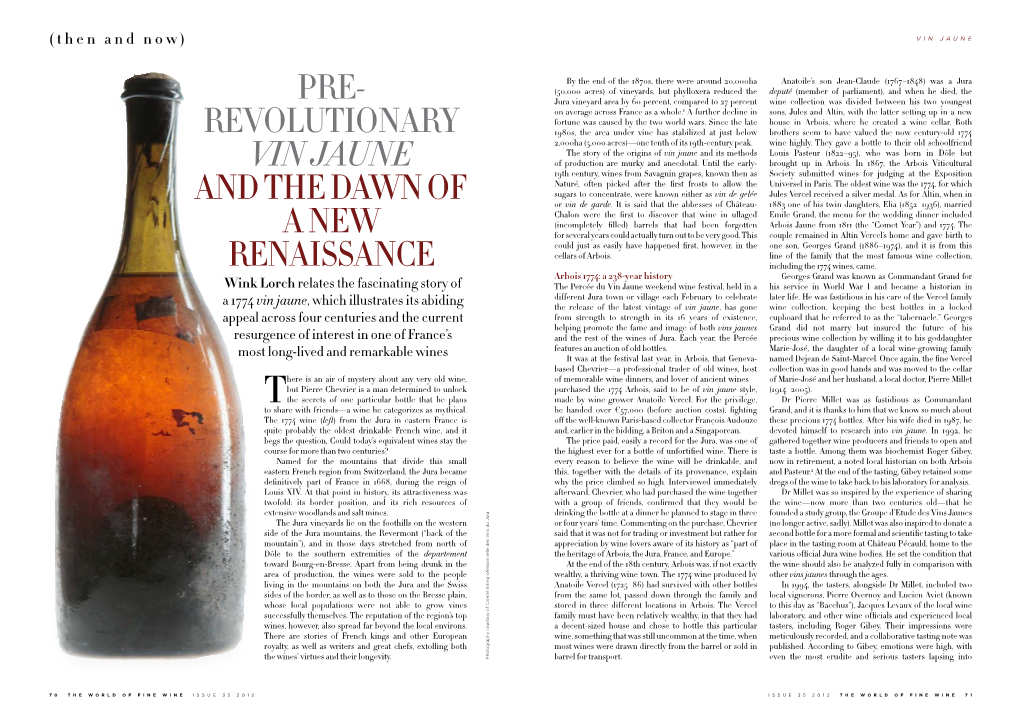 Revolutionary Vin Jaune and the Dawn of a New RENAISSANCE