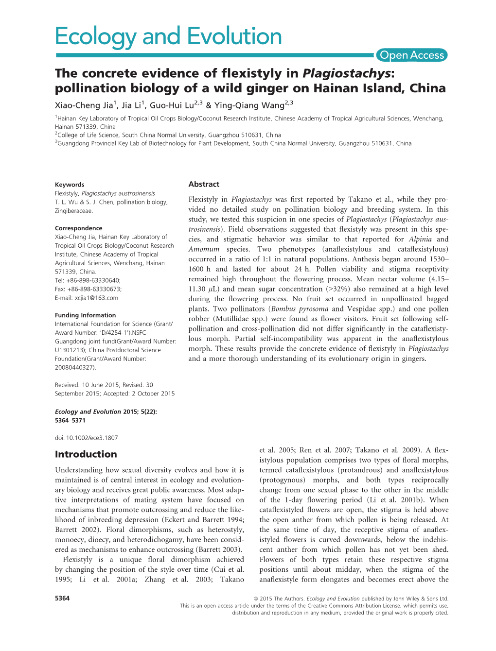 The Concrete Evidence of Flexistyly in Plagiostachys