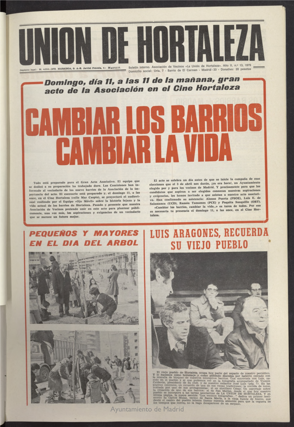 La Unión De Hortaleza De Marzo De 1979, Nº 13