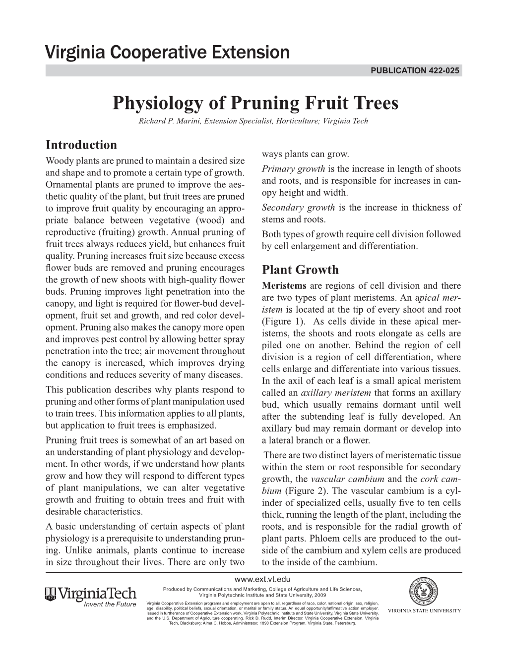 Physiology of Pruning Fruit Trees Richard P
